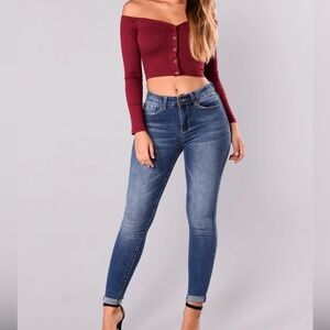 Fashion Nova - Talk That Talk Off Shoulder Top - Wine